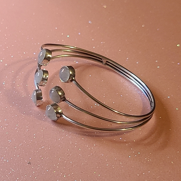 NWT Moonstone Sterling Silver Plated Bracelet - Picture 7 of 10